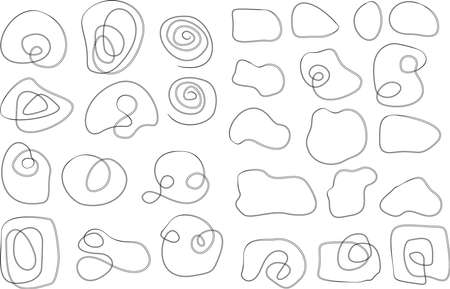 Handwritten lines and shapes. Handwritten marker design elementsのイラスト素材