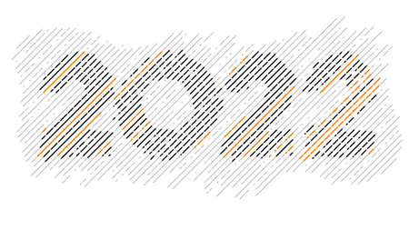 2022 color Hatching number on white background. Text artistic techniqueのイラスト素材