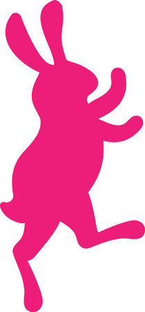 Easter cute rabbit silhouette. Vector cartoon illustration.のイラスト素材