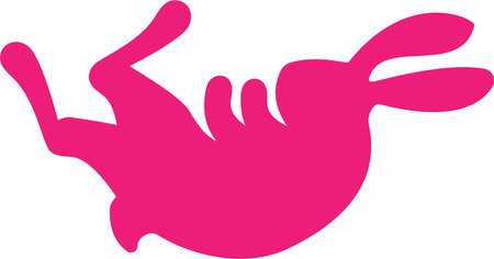 Easter cute rabbit silhouette. Vector cartoon illustration.のイラスト素材