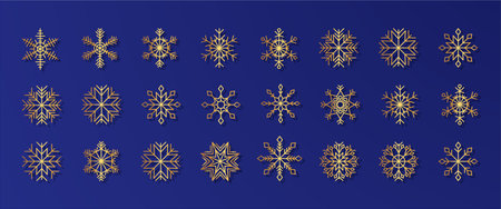 Winter snowflake silhouette collection for Christmas design