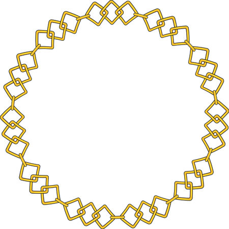 Round Chain frame. Circle chains border. Boho braceletのイラスト素材