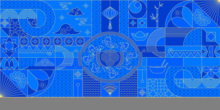 Geometric chinese pattern. Asian, japanese traditional motif.のイラスト素材