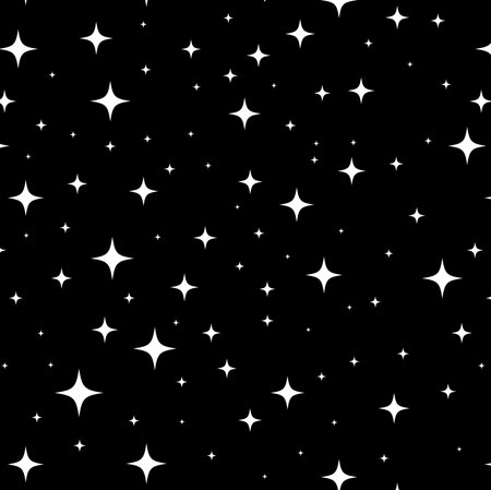 Star seamless pattern. Bright sparkles firework symbols background.のイラスト素材