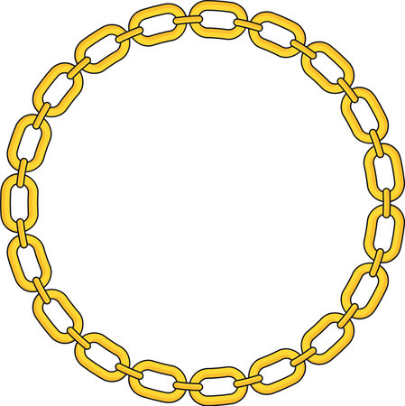 Round Chain frame. Circle chains border. Boho braceletのイラスト素材