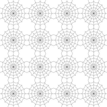Symmetrical spider web seamless pattern. Modern geometric halloween background.のイラスト素材