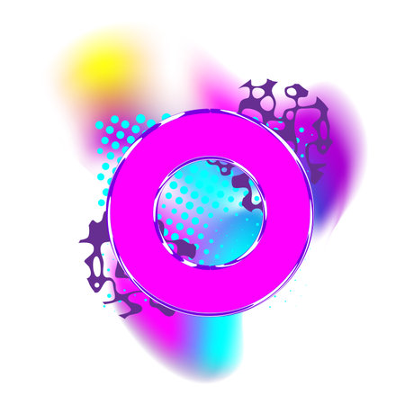 Colorful gradient halftone number zero. Anniversary design.のイラスト素材