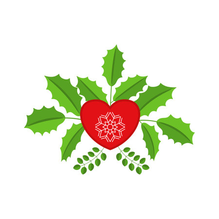 Christmas wreath design element. Winter holiday decoration.のイラスト素材