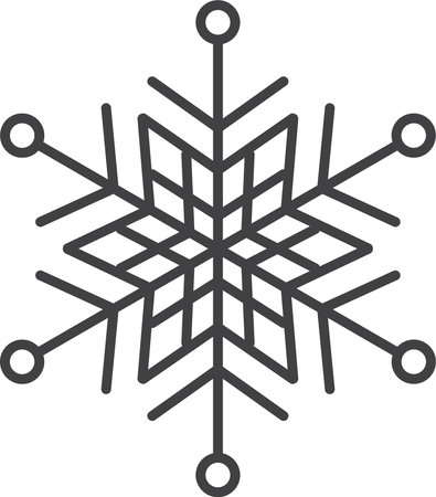Snowflake icon. Winter snowflake silhouette for Christmas designのイラスト素材