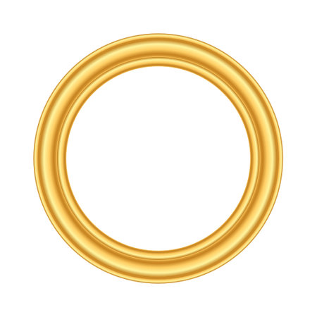 Gold thin round frame. Golden luxury circleのイラスト素材