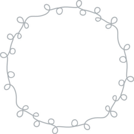 Round rope frame isolated on white background. Twisted cordのイラスト素材