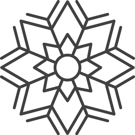 Snowflake icon. Winter snowflake silhouette for Christmas designのイラスト素材