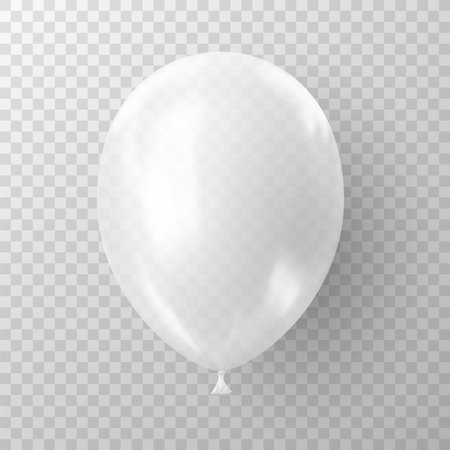 3d realistic white balloon. USA Independence Day patriotic design.のイラスト素材