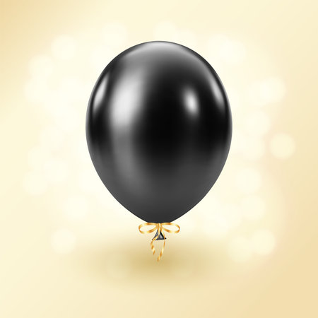 Black Gold balloon. Luxury realistic balloons. Heart patternのイラスト素材