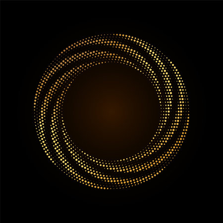 Gold Halftone round frame. Golden luxury Halftone twisted circleのイラスト素材