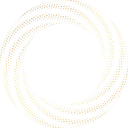 Gold Halftone round frame. Golden luxury Halftone twisted circleのイラスト素材