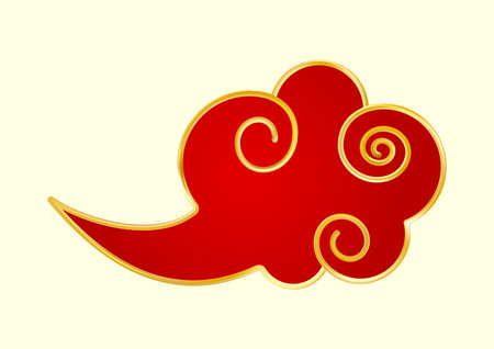 Red Gold traditional Chinese cloud. Luxury gradient elementのイラスト素材
