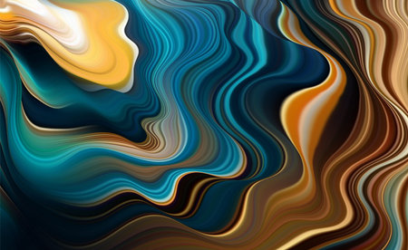 Teal gold marble background. Nature gradient wave bg.のイラスト素材