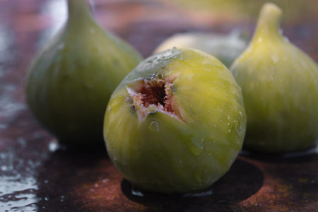 yellowish juicy fig fruit close up