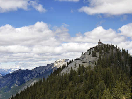 View from top of Sulphur Mountain in Banff National Park Alberta Canadaの写真素材
