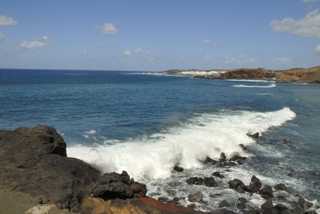 El Golfo on the Island of Lanzarote Canary Islands, Spainの写真素材