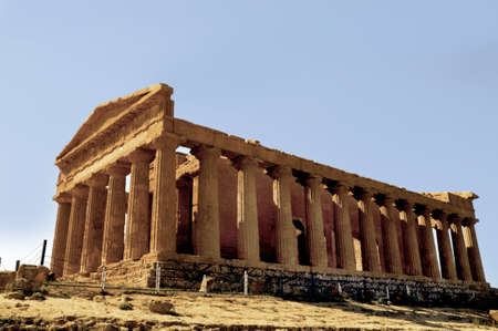 Temple of Concordia at Agrigento Sicily Italyの写真素材