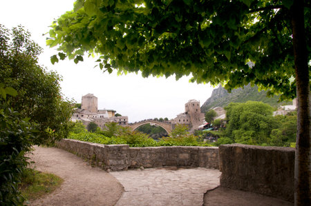Mostar was named after  the bridge keepers (natively: mostari) who guarded the Stari Most (Old Bridge) over Neretva river. The Old Bridge is one of the cityのeditorial素材
