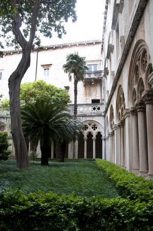 Cloister in The Walled City of Dubrovnic in Croatia Europe It is one of the most delightful tourist resorts of the Mediterranean. Dubrovnik is nicknamed "Pearl of the Adriaticのeditorial素材