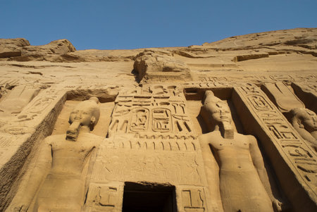 The Temple of Nefertari dedicated to Hathor at Abu Simbel in Southern Egypt