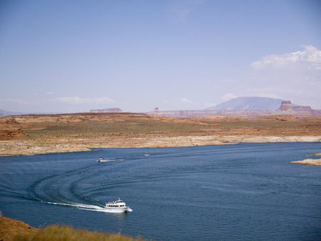 Lake Powell on the Arizona Nevada Border USA