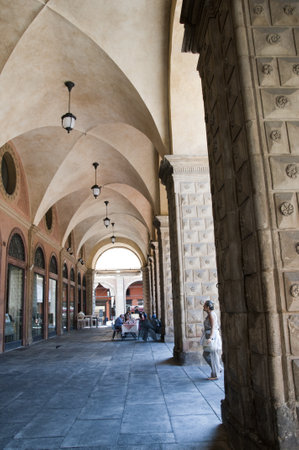 Colonnade in the Beautiful City of Bologna Italyのeditorial素材