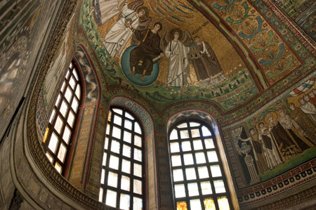 Famous 10th century Mosaics in Church in Ravenna Italyのeditorial素材
