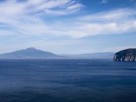 Mount Vesuvius and the Bay of Naples in Campania Italyの写真素材