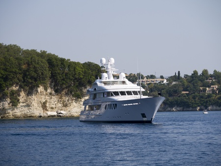 Large Motor Vessel of Island of Corfu Greeceの写真素材