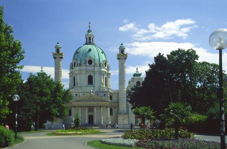 Karlskirche Church in Vienna Austriaの写真素材