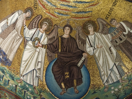10th century mosaics in Church Apse in Ravenna Italyの写真素材