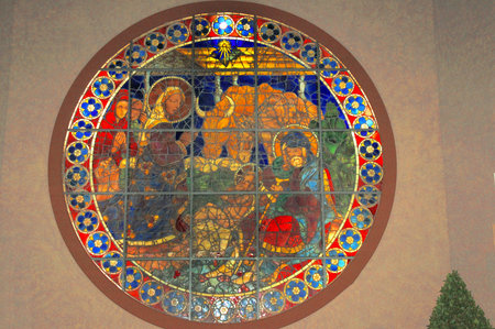 Nativity Window in the Duomo in Florence Italyのeditorial素材