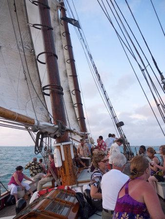 Sailing in sunset off Key West Florida USAのeditorial素材