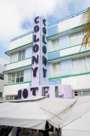 Art Deco Hotel on South Beach Miami Florida USAのeditorial素材