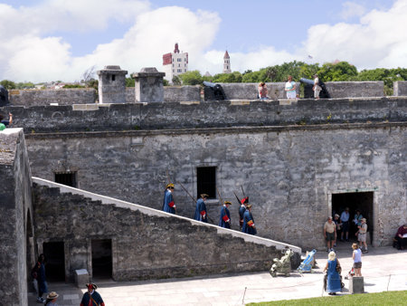 Soldiers at Castello San Marco in  St Augustine Florida USAのeditorial素材