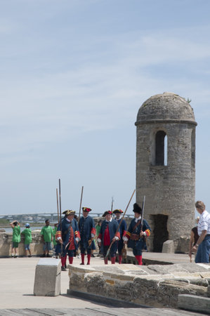 Soldiers at Castello San Marco in St Augustine Florida USAのeditorial素材