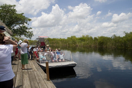Airboat in the Everglades  in the Southern State of Florida in the USA のeditorial素材
