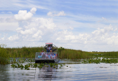 Airboat in the Everglades  in the Southern State of Florida in the USAのeditorial素材