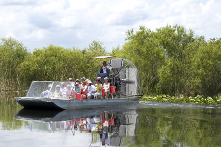 Airboat in the Everglades  in the Southern State of Florida in the USAのeditorial素材