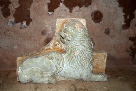 Stone Carved Venetian Lion at Chania Crete Greeceのeditorial素材
