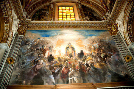 Monte Cassino Monastery was a battlefield in WW2 and was largely destroyed and has been rebuiltのeditorial素材