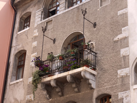 Riva del Garda is one of the lovely small towns on this lake in Northern Italy. Lake Garda is a popular European tourist destination situated near the Dolomites and Italian Alps.のeditorial素材