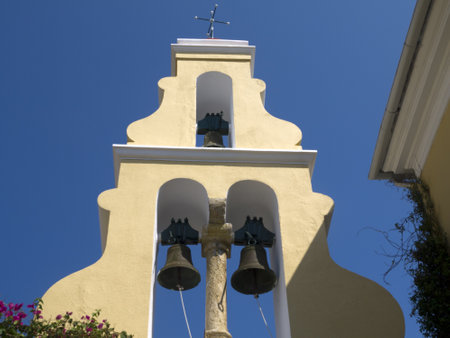 Palaiokastritsa Monastery on Corfu Island Greeceのeditorial素材