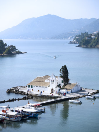 Mouse Island of the Island of Corfu Greeceのeditorial素材
