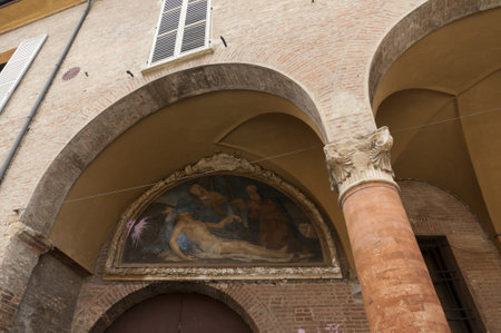 Beautiful Medieval City of Bologna Italy. Bologna is the capital city of Emilia-Romagna, in the Po Valley of Northern Italyのeditorial素材